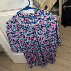 CHUBBIES Geometric Print Shirt - Blue and Pink